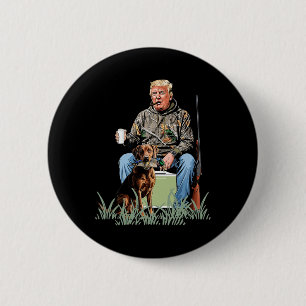Hunting Trump Camouflage Funny Duck Hunting Season Button