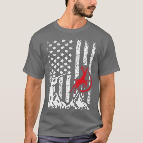 Hunting Vintage American flag For Hunters T_Shirt