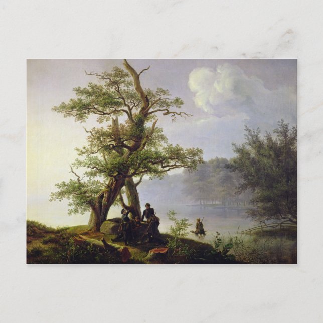 Hunting Waterfowl, 1828 Postcard (Front)
