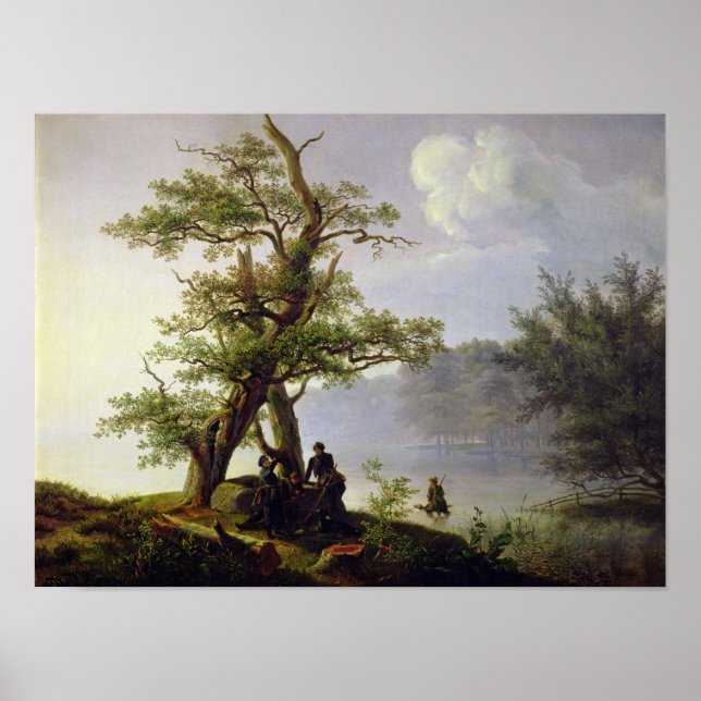 Hunting Waterfowl, 1828 Poster (Front)