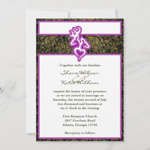 Hunting Wedding Custom Outline Color Invitation