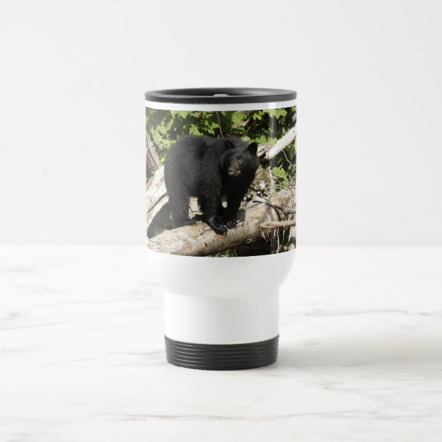 Hunting Wild Black Bear Wildlife Photo Travel Mug (Center)