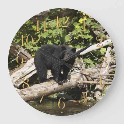 Hunting Wild Black Bear Wildlife Photo Wall Clock