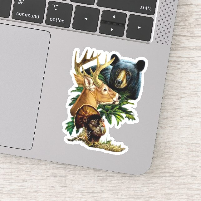  Hunting Wildlife Deer, Bear Die Cut Sticker Decal (Detail)
