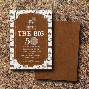 Hunting Wildlife Outdoorsman Adult Birthday Party Invitation