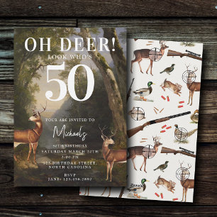 Hunting Wildlife Outdoorsman Adult Birthday Party Invitation