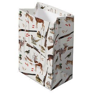 Hunting Wildlife Outdoorsman Pattern Medium Gift Bag