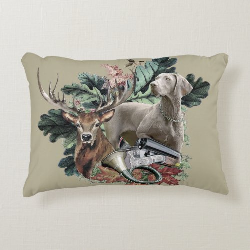 Hunting with a Weimaraner Grey Ghost     Accent Pillow