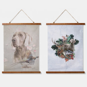Hunting with a Weimaraner, "Grey Ghost" Hanging Tapestry