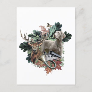 Hunting with a Weimaraner, "Grey Ghost"        Postcard