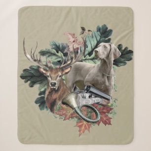 Hunting with a Weimaraner, "Grey Ghost" Sherpa Blanket