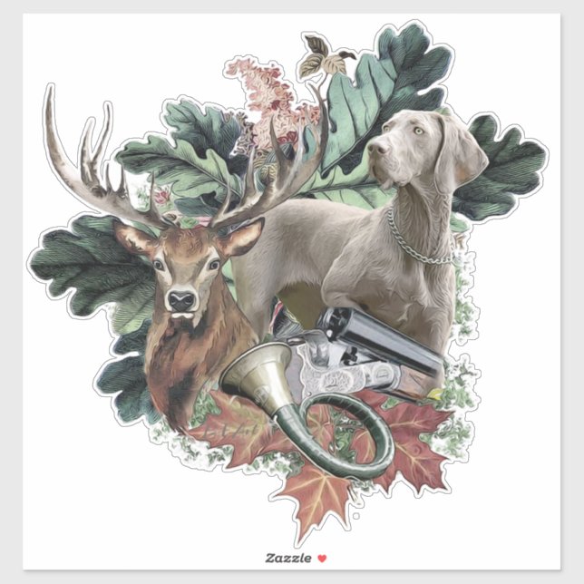 Hunting with a Weimaraner, "Grey Ghost"      Sticker (Sheet)