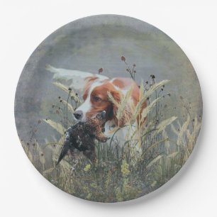 Hunting with Epagneul Breton Paper Plates