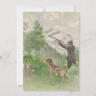 Hunting with German Wirehaired Pointer Invitation