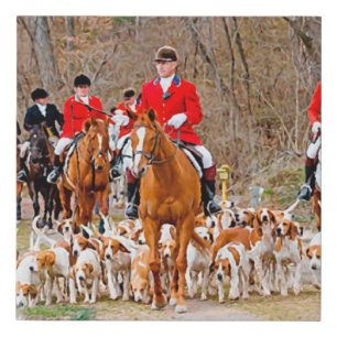 Hunting with hounds faux canvas print