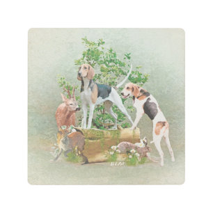 Hunting with hounds    metal print