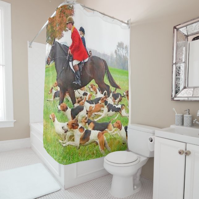 Hunting with hounds    shower curtain (In Situ)