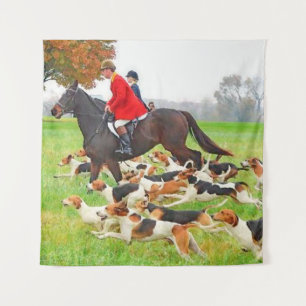 Hunting with hounds     tapestry