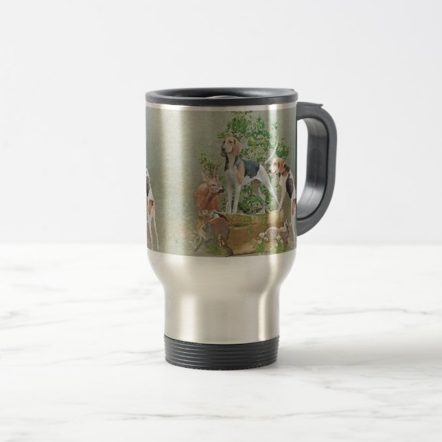 Hunting with hounds  travel mug (Front Right)