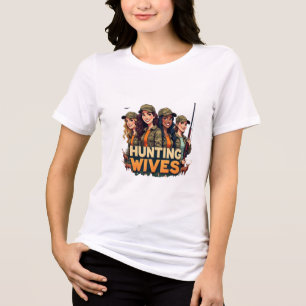 Hunting Wives: Diverse Hunter Crew Outdoorsy Women Tri-Blend Shirt