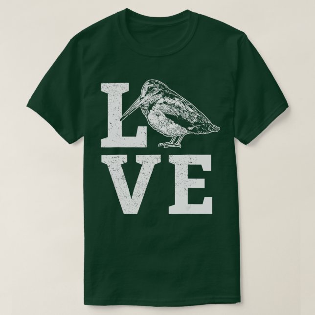 Hunting Woodcock bird love retro art Hunter  T-Shirt (Design Front)