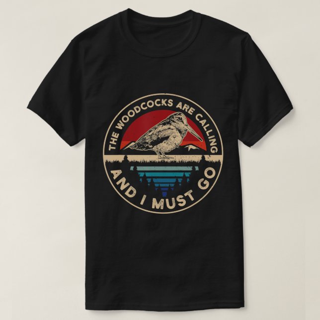 Hunting Woodcock bird- Retro funny phone calls Hun T-Shirt (Design Front)
