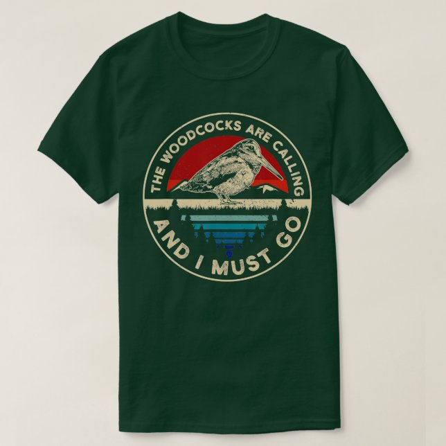 Hunting Woodcock bird Retro funny phone calls Hunt T-Shirt (Design Front)