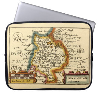Huntingdonshire County England Old Antiquarian Map Laptop Sleeve