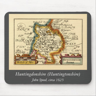 Huntingdonshire County England Old Antiquarian Map Mouse Pad
