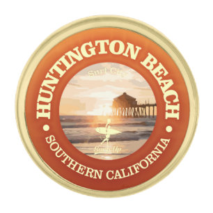 Huntington Beach (C) Gold Finish Lapel Pin