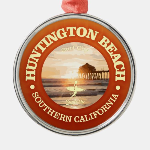 Huntington Beach C Metal Ornament