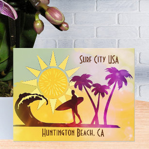 Huntington Beach CA Surf City USA Postcard