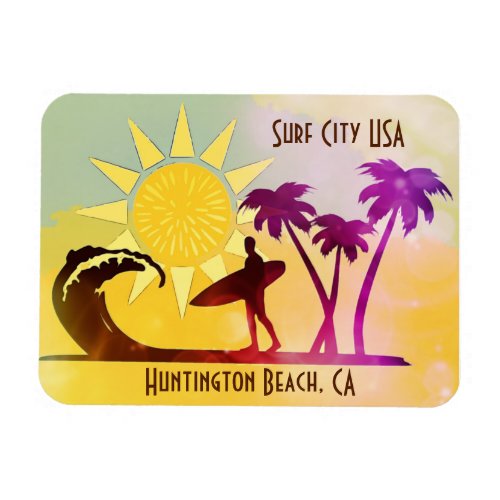 Huntington Beach CA Surf City USA Postcard Magnet