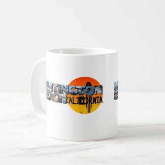 Huntington Beach California Big Letter with Sun Tw Coffee Mug