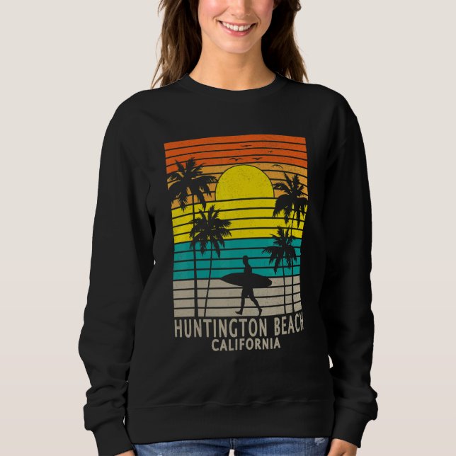 Huntington Beach California CA Surfer Surfing Surf Sweatshirt (Front)