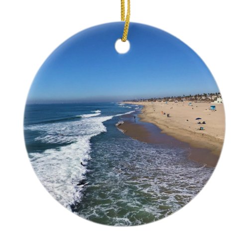 Huntington Beach, California Ceramic Ornament
