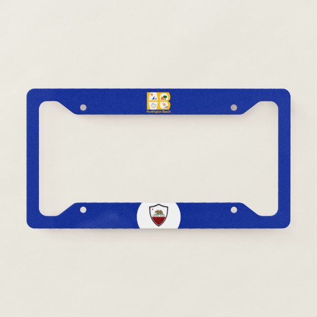 Huntington Beach (California) city flag   License Plate Frame (Front)