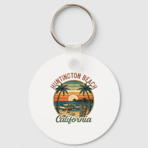 Huntington Beach California Los Angeles Surfer Vin Keychain