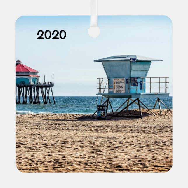 Huntington Beach, California, Metal Ornament (Front)