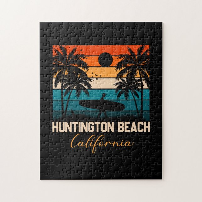 Huntington Beach California Palms Vacation Trip Jigsaw Puzzle (Vertical)