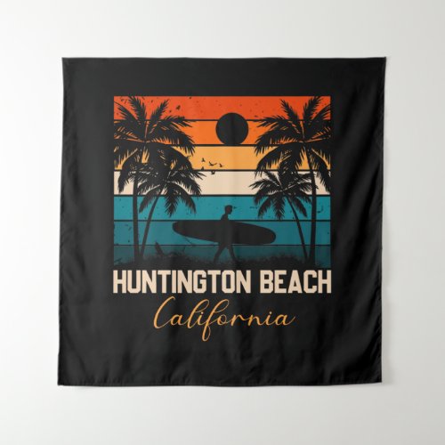 Huntington Beach California Palms Vacation Trip Tapestry