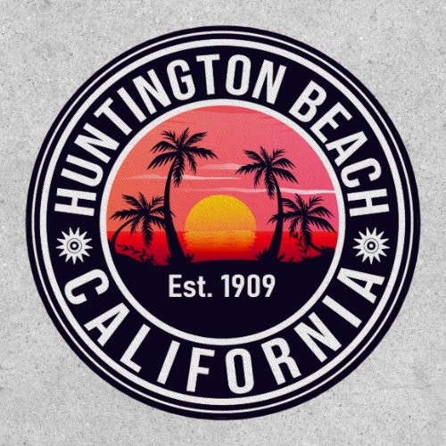 Huntington Beach California Retro Sunset Souvenirs Patch