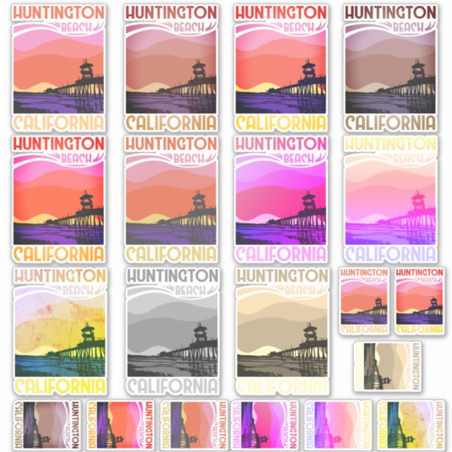 Huntington Beach California  Sticker (Front)