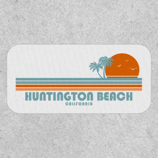 Huntington Beach California Sun Palm Trees Patch (Front)