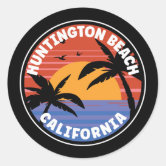 Monogram Huntington Beach California Souvenir Classic Round Sticker