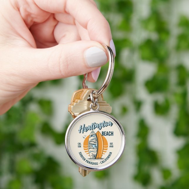 Huntington Beach California Surfer Paradise Keychain (Hand)