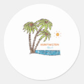 Monogram Huntington Beach California Souvenir Classic Round Sticker