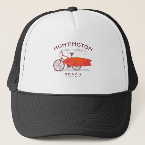 Huntington Beach California Vintage Beach SurfingS Trucker Hat