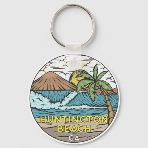 Huntington Beach California Vintage Keychain