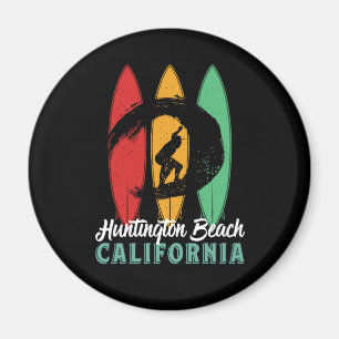 Huntington Beach California Vintage Retro Surfing Magnet